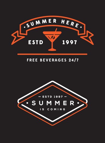 summer retro logo template for banner poster flyer vector image