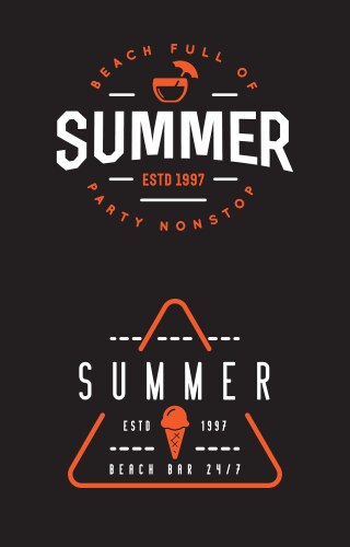 summer retro logo template for banner poster flyer vector