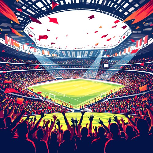 A soccer stadium with fans Vector Image