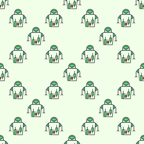 Cryptocurrency robot trader stock trading bot vector image