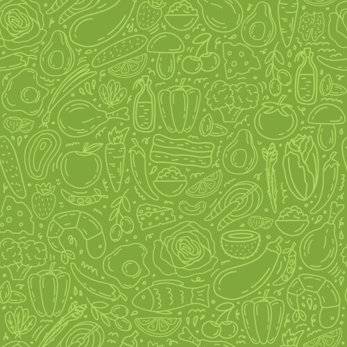 Fresh Food Pattern YanaAlisovna – Vector Illustrations & Graphics | VectorStock