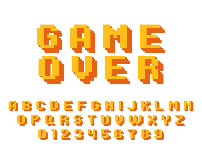 Pixel font Royalty Free Vector Image - VectorStock