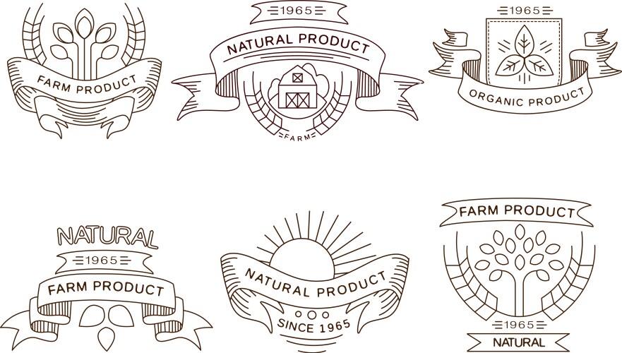 Retro Farm Fresh Labels & Badges Vector Image