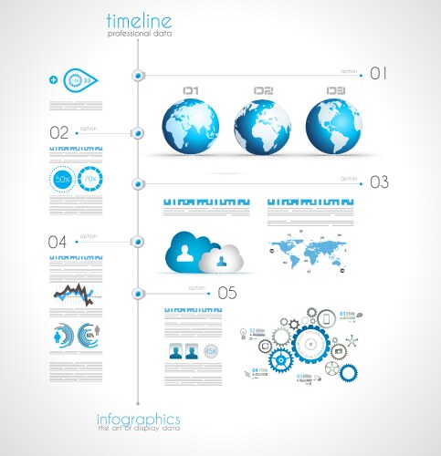 Infographics with a map Royalty Free Vector Image