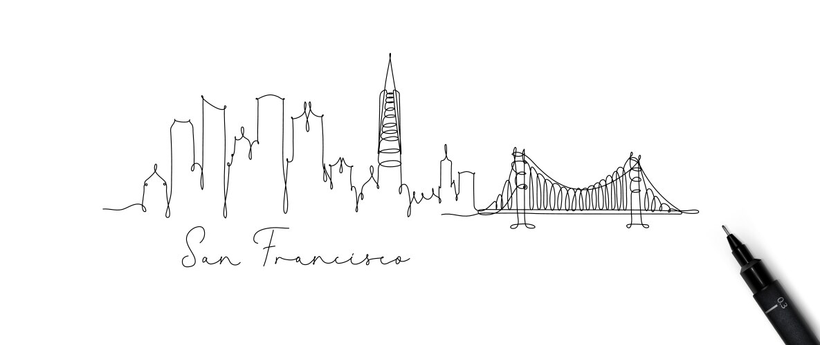 San Francisco City Skyline Silhouette Vector Images (over 510)