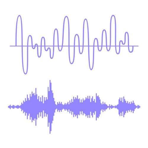 Podcast sound waves set waveform pattern Vector Image