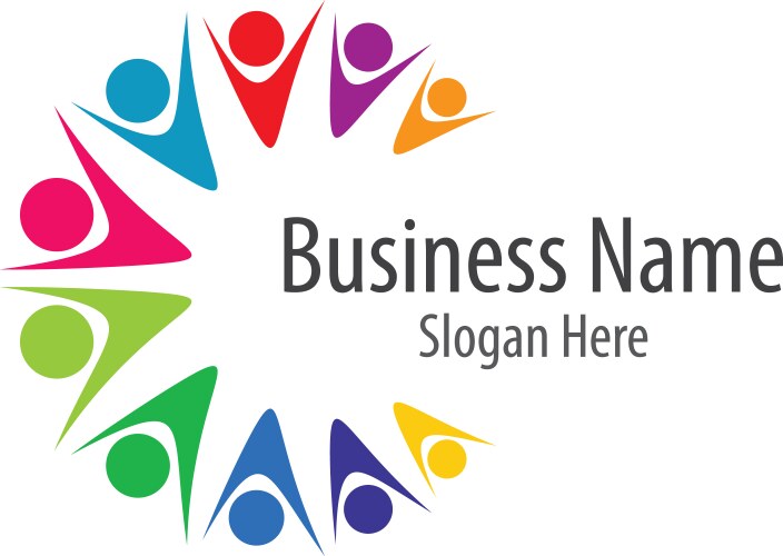 Colorful community logo symbol Royalty Free Vector Image
