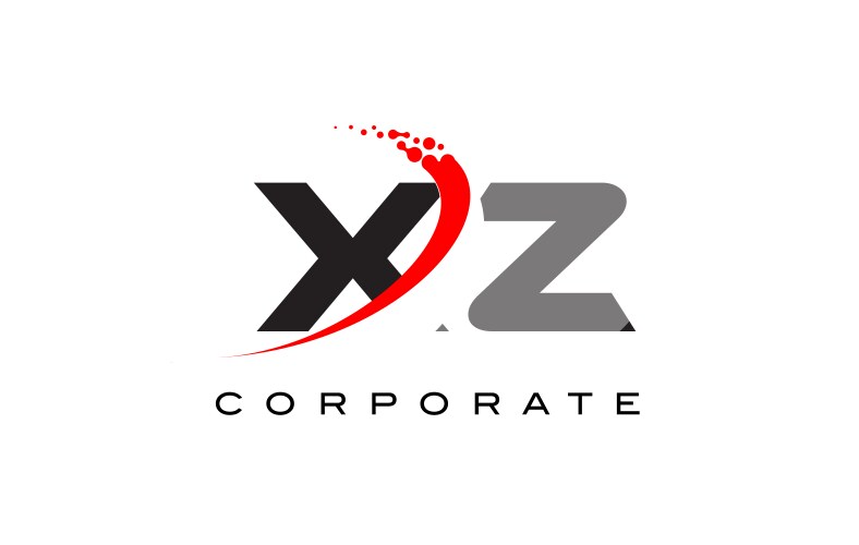 xz modern letter logo design with swoosh vector image