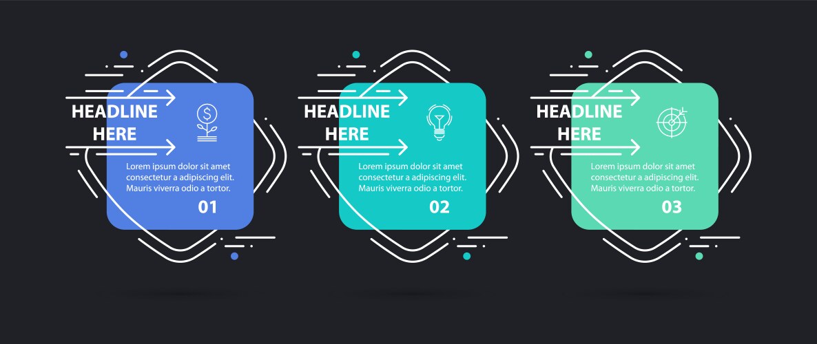 Infographic design template with 3 steps vector image