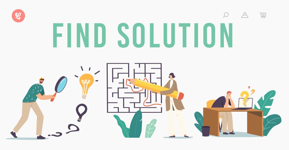 Find solution challenge and problem solving vector image