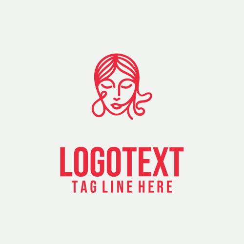 Lady face logo Royalty Free Vector Image - VectorStock