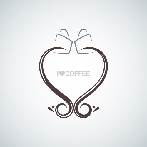 coffee cup love concept background vector image