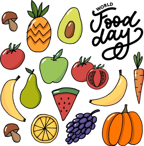 world food day suitable for greeting card poster vector image