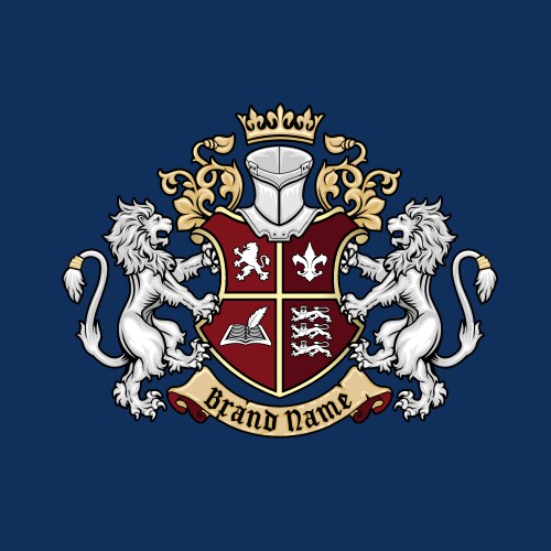 Lion Crest Royal Emblem Vector Image