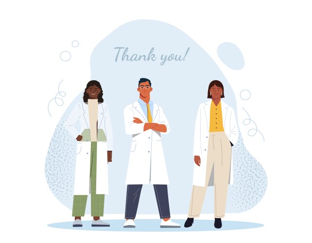 Doctors thank you concept vector image