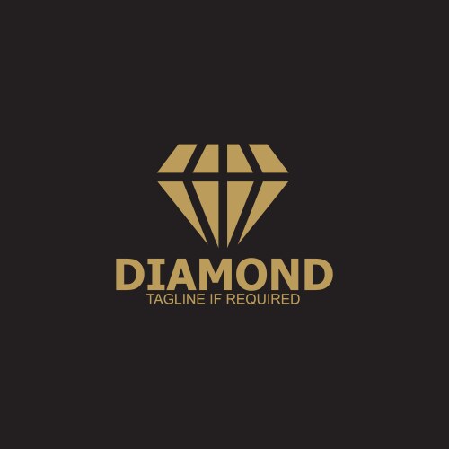 Diamond shape gold logo – Royalty-Free Vector | VectorStock