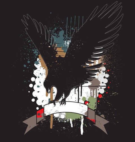 Aggressive Eagle Grunge Royalty Free Vector Image
