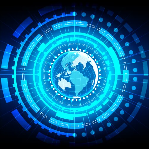 Abstract blue light circuit background technology Vector Image