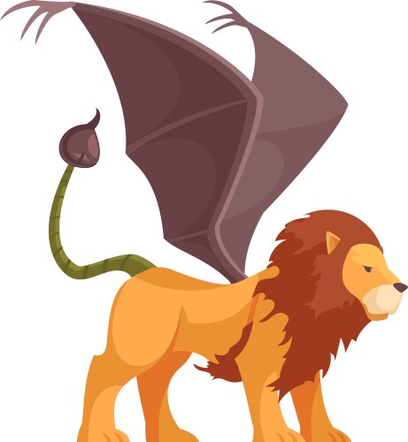 Lion with wings composition vector image