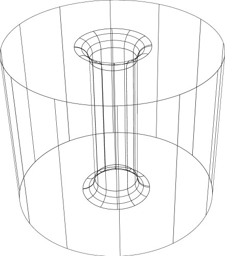 Tech wireframe cylinder 3d line vector image