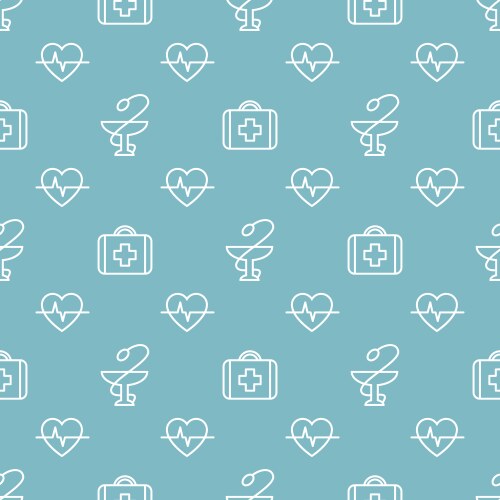 Simple Medical Pattern Medical healthcare set pattern Royalty Free Vector Image