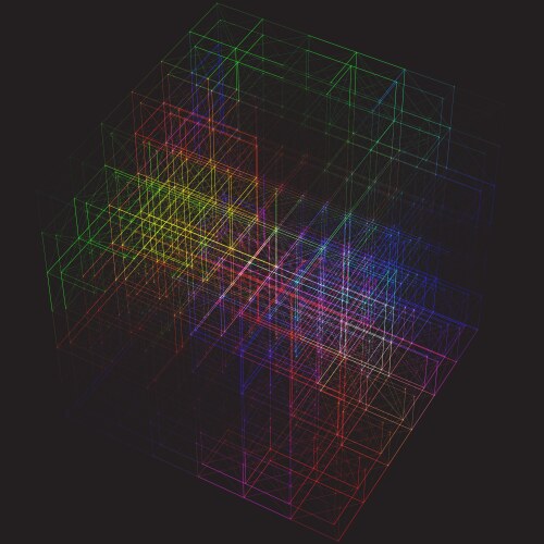 abstract colourful plexus cube background vector image