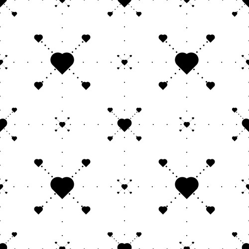 Seamless geometric pattern with hearts repeating vector image