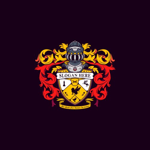 Noble Soldier Crest with Mask Vector Image