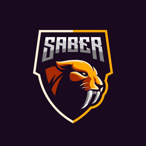 Saber-Toothed Tiger Logo Vector Image
