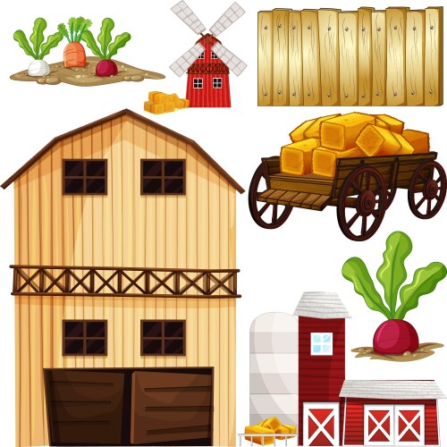 Farm elements - set of modern isolated Royalty Free Vector