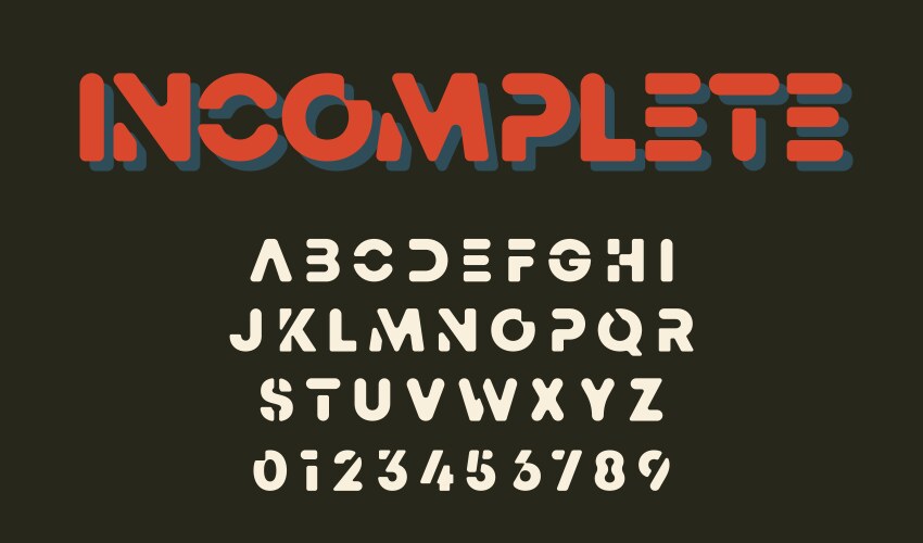 Minimal design alphabet template letters Vector Image