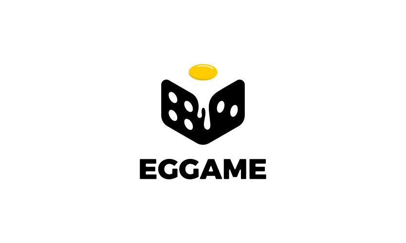 Black yellow egg game dice logo vector image