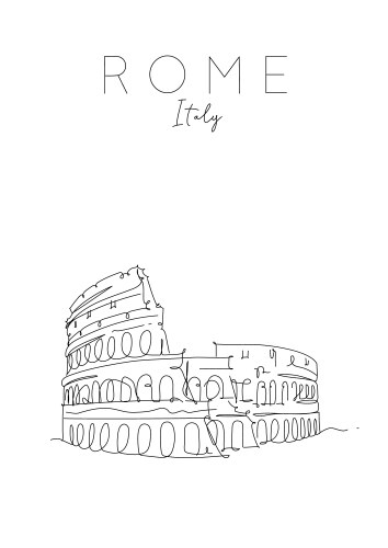 Rome Colosseum Pen Drawing vector image