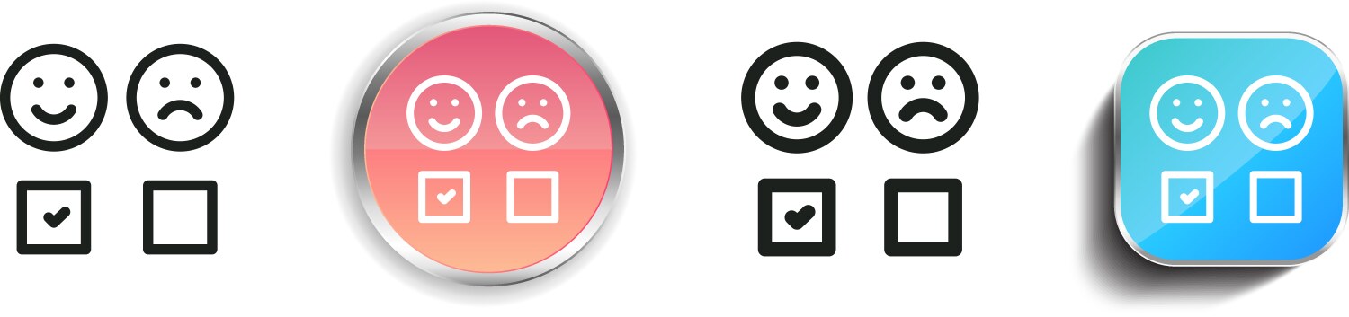 Check box icon thin linear regular and button vector image
