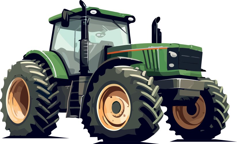 Yellow agricultural tractor Royalty Free Vector Image