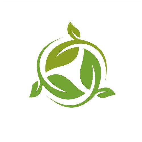 Leaf logo circle template Royalty Free Vector Image