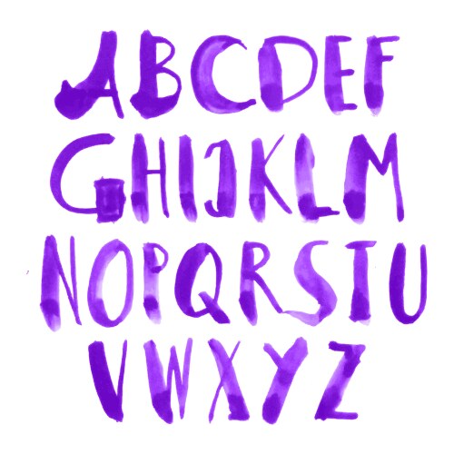 Watercolor alphabet Vector Image