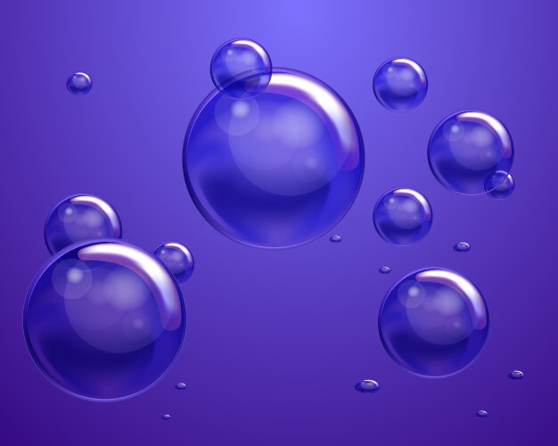 Soap water bubbles set transparent isolated Vector Image