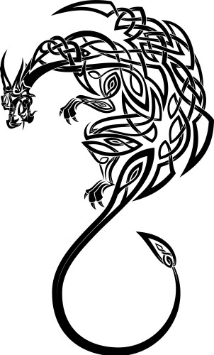 Black Winged Dragon Vector Image