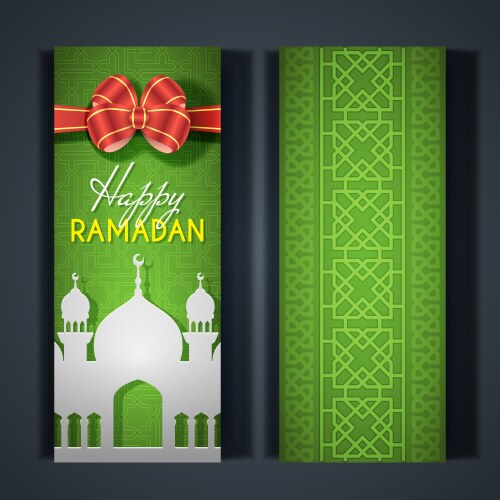 Happy ramadan greeting cards or banners Vector Image