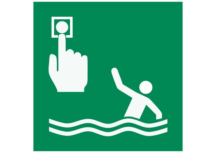 Person overboard call point vector image