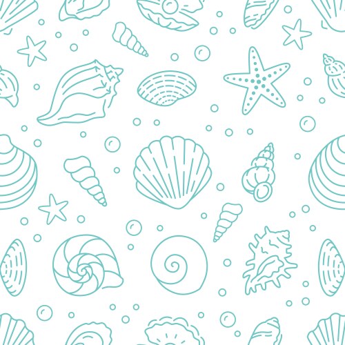 Seashell seamless pattern Royalty Free Vector Image