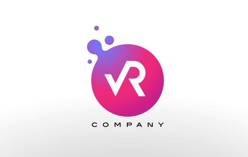 VR Dots Logo - Abstract Bubble Shape Vector Image