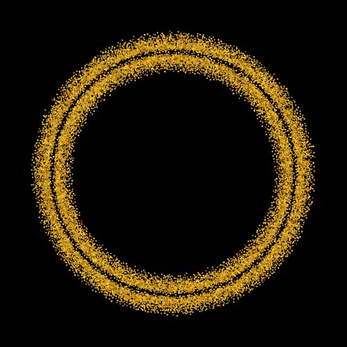 Gold circle glitter frame golden confetti dots Vector Image