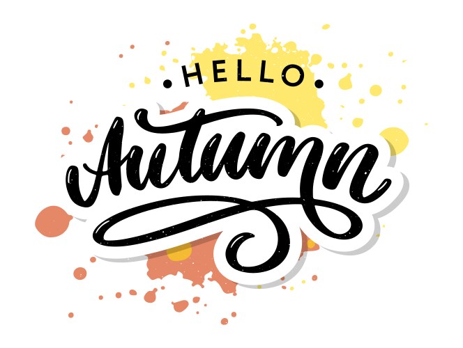 Hello autumn goodbye summer trend calligraphy vector image