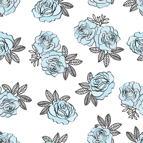 Blue roses wedding floral wreath Royalty Free Vector Image