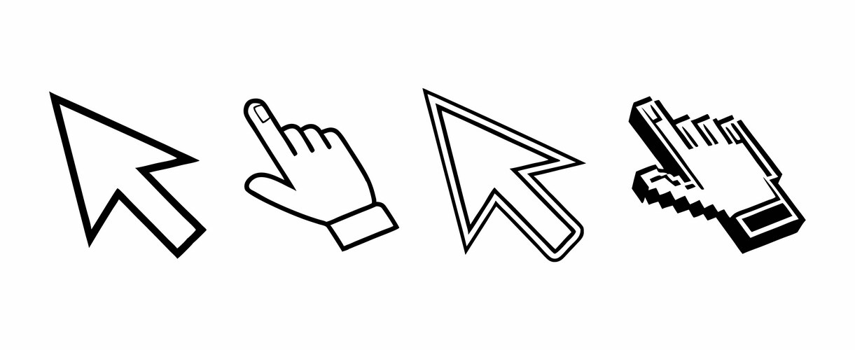 Cursor icon in line outline mouse pointer – Royalty-Free Vector ...