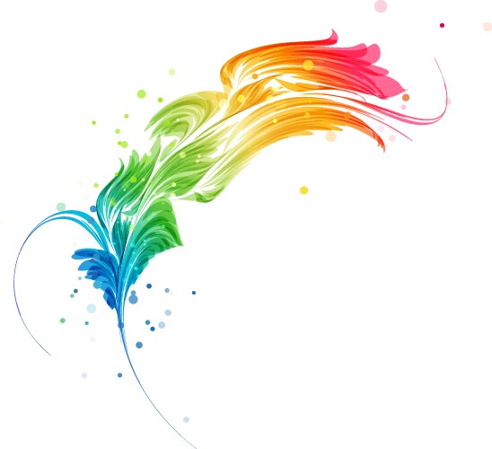 Swirly rainbow ribbon banner element Royalty Free Vector