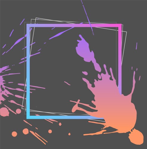 Watercolor Splash Frame Template Vector Image