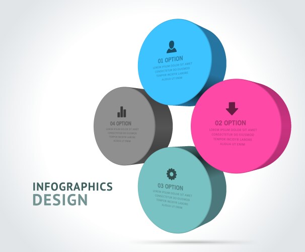 Bright isometric circle chips marketing analyzing Vector Image